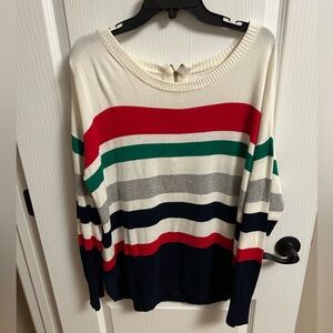 Crown & Ivy Cream and Red Sweater